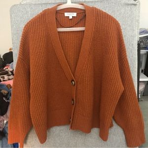 Selected Femme Womens sz M Wool Blend oversized crop knot cardigan sweater